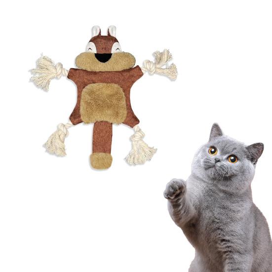 Pet Toy Bite-resistant Interactive Dog Squeaky Toy Cartoon Animal Shape Plush Dog Chew Toy Pet Supplies