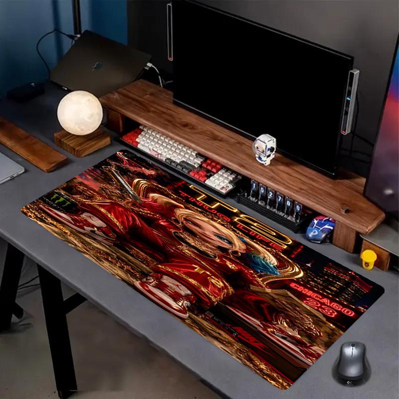 Harley Quinn Joker Print Mouse Pad, Anti‑Slip Desktop keyboard Mat, for PC Laptop Gaming Working Daily Use, Cool Festival Surprise Gift