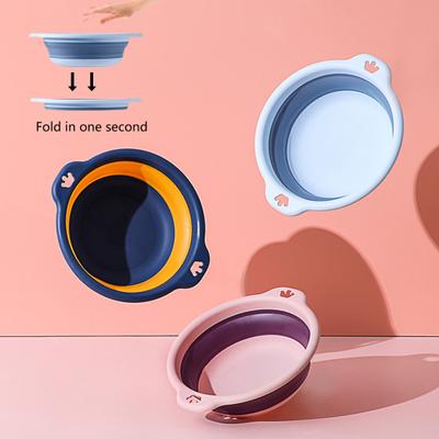 Laundry Basin Large Capacity Plastic Hanging Hole Outdoor Camping Portable Folding Wash Basin Household Supplies