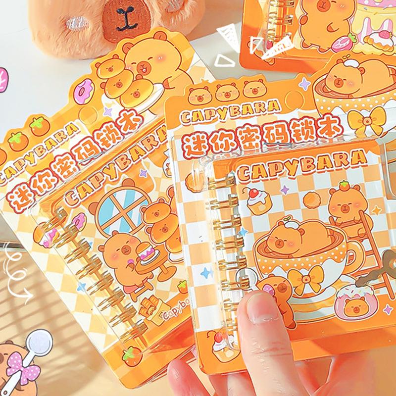 Cartoon Portable Capybara Mini Spiral Notebooks Cute Waterproof Pocket Notepads For Birthday Party Favors Students Rewards
