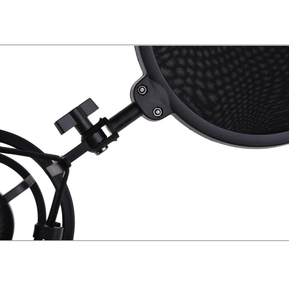 Mic Shock Mount Holder Professional Microphone Stand Shock Mount with Shield Filter Screen Studio Stand
