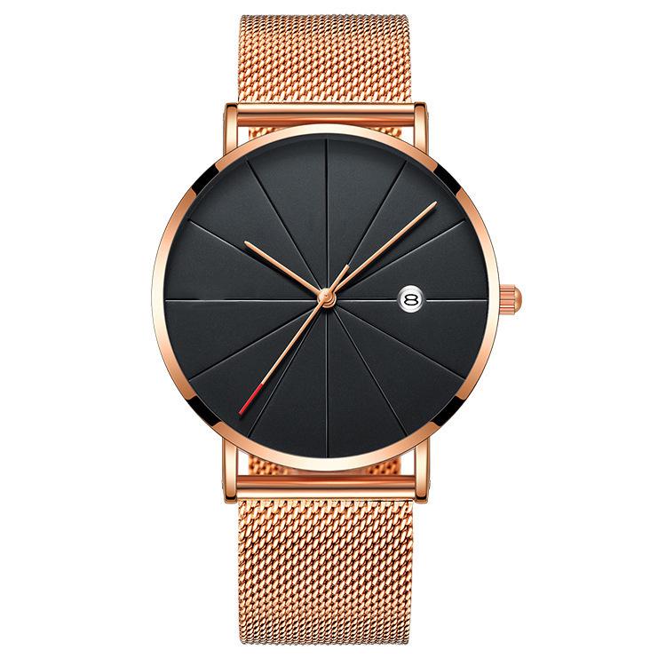 Men's Cross-Border Fashion Mesh Strap Quartz Watch - Casual Business Gift