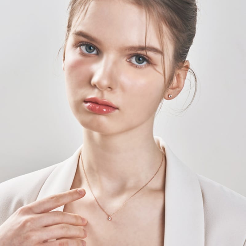 ELLE Jewelry [Elle Jewelry] Solitaire Stone 1-Part, 3-Part, 5-Part Necklace ELBRNN221