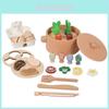 Wooden Kids Cooking Playset With Pretend Food And Kitchen Accessories For Early Education
