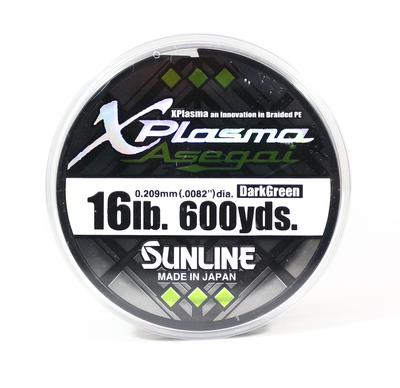 Sunline P.E valas Asegai Xplasma 600 jardų P.E 1.5 16 svarų Tamsiai žalias (5202)
