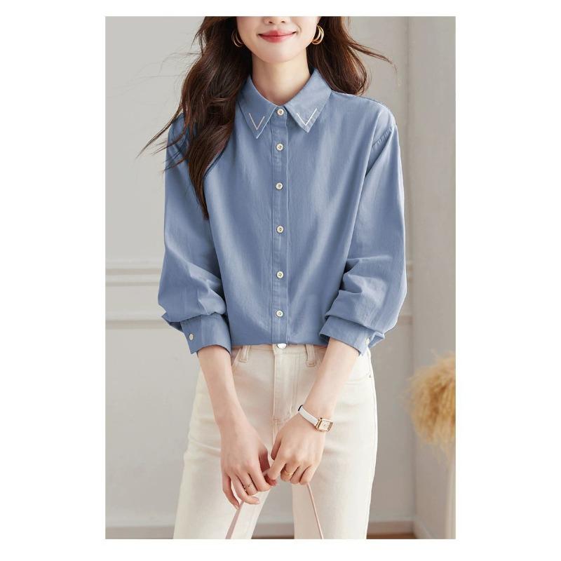 Women S Long Sleeve Cotton Shirt Casual Autumn Commute