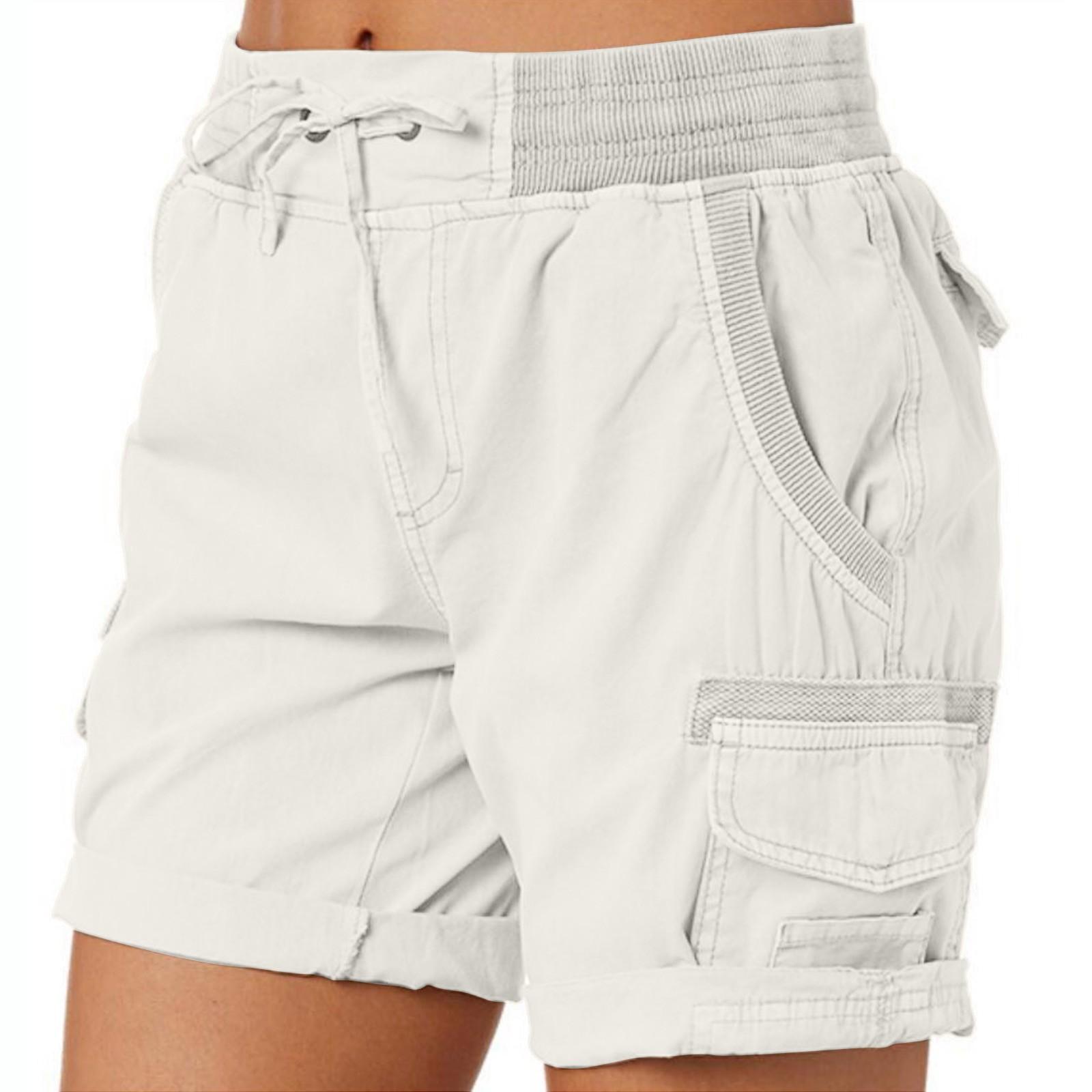 

Модные женские спортивные брюки с карманами, однотонные льняные брюки, повседневные брюки XL белый