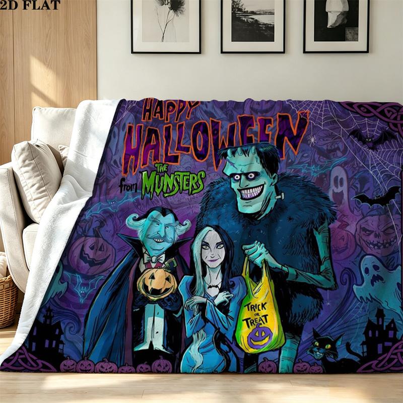 The Munsters Print Flannel Blanket High Quality Warm Comfortable Cover for All Seasons Perfect for Gifts Home Decor