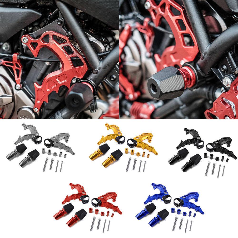 Buy REALZION FZ07 MT07 Motorcycle Frame Sliders Crash Pad Protector Engine Guard for Yamaha MT