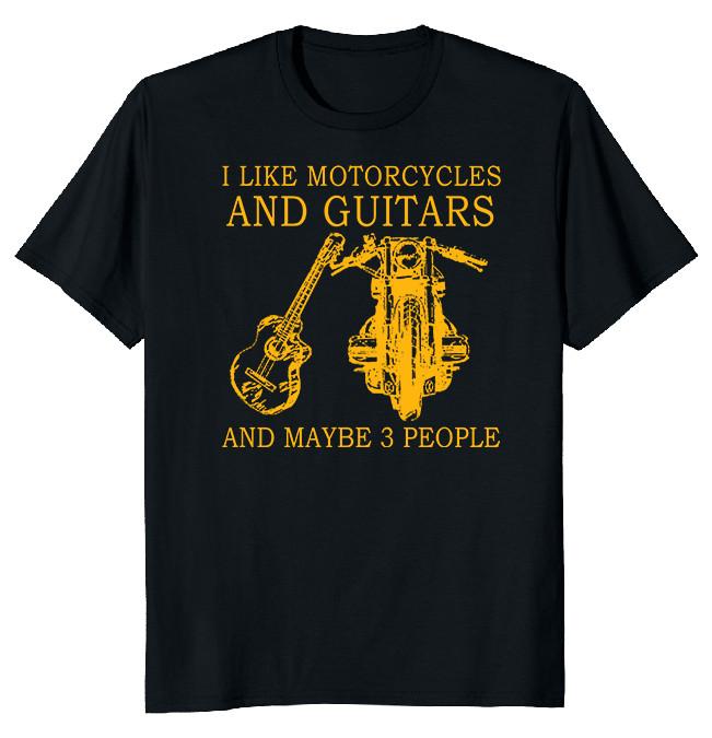 NEW LIMITED I Like Motorcycles And Guitars Funny Novelty Tee M