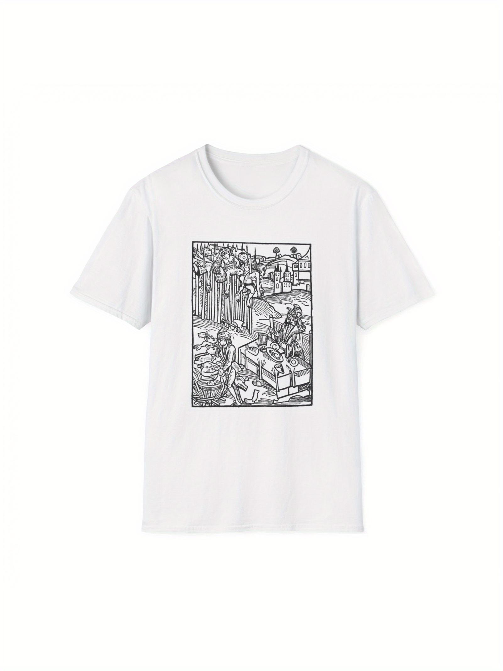 

Medieval Battle Scene Bohemian Style design100 cotton summer Oneck short sleeve casual printed mens Tshirt S