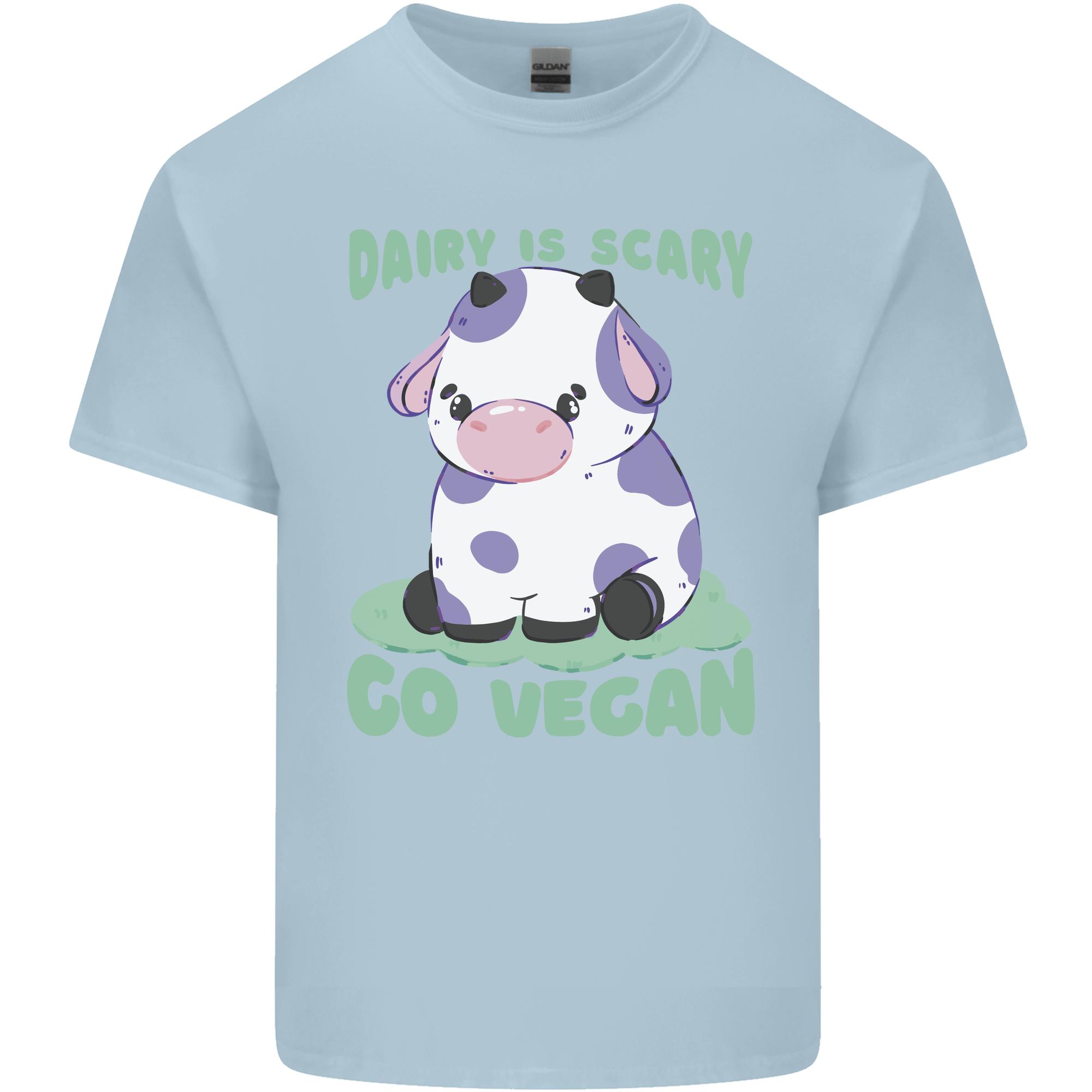 Dairy Is Scary Go Vegan Funny Unisexs Light Cotton TShirt S