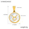 18K Gold Titanium Steel Constellation Pendant - Round, Versatile, Simple Design with Shell Accents, European and American Style Jewelry.
