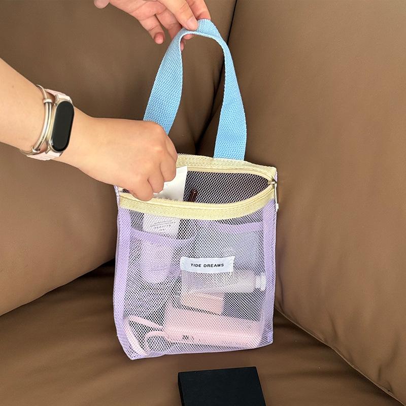 1Pcs Mesh Makeup Toiletry Storage Bags Handbags Portable Travel Washing Body Shower Tools Organizer Cosmetic Organizer Pouch