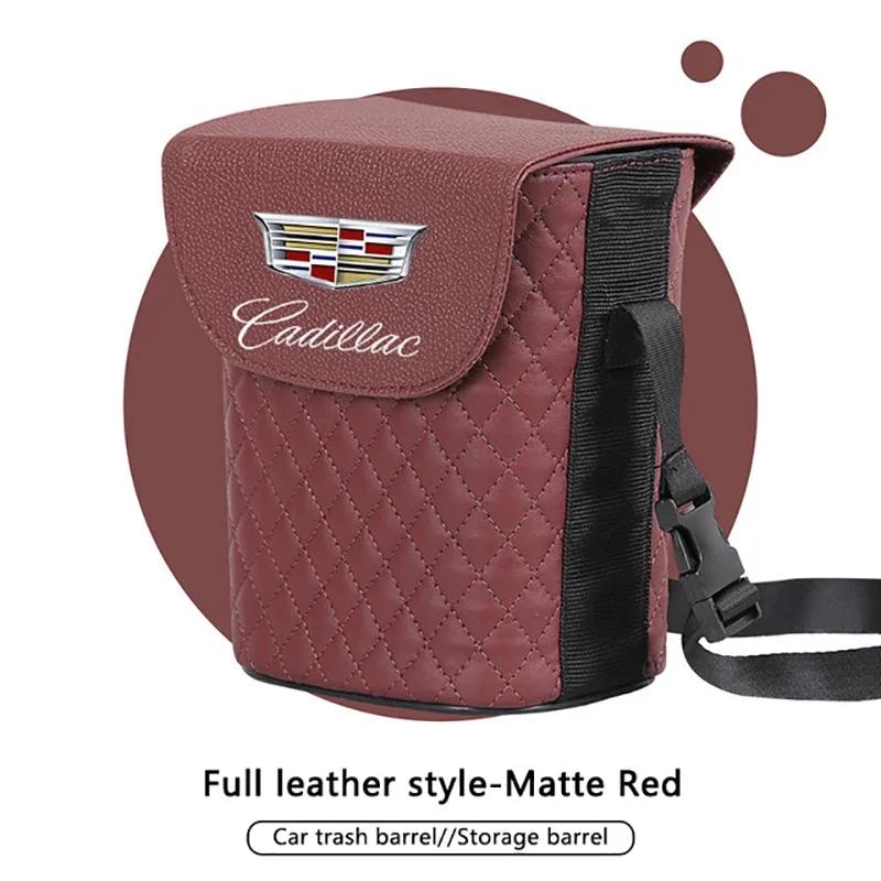 

Car Seat Back Hanging Rubbish Can for Cadillac XT4 CT4 CT5 SLR STS EXT CTS DTS Seville Escalade Organizer Storage Bag Interior