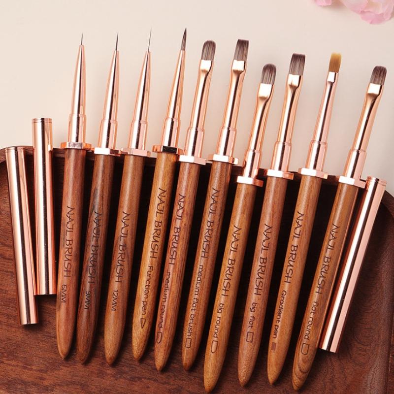 Sandelholz Nagellack Pinsel Ständer Design Malen Nageldesign Stift Detailpinsel Zeichenwerkzeug Maniküre Stift