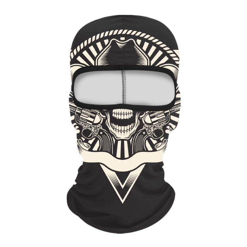 Skull Print Balaclava Face Mask, Ice Silk Cooling Breathable Sun Protection Full Face Cover for Cycling Running Hiking Outdoor Sports