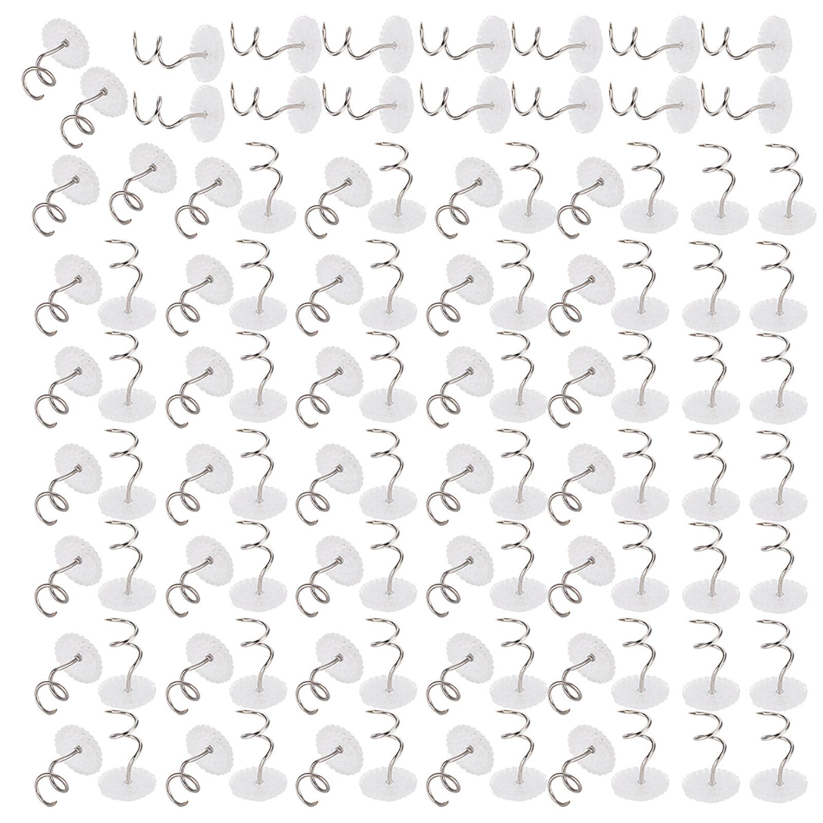 

100 шт. Витой гвоздь из нержавеющей стали, прозрачный АБС-пластик, противоскользящий, для фиксации дивана, спиральный гвоздь(Спиральный витой пин )