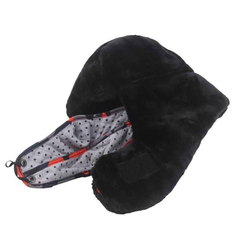 Camouflage fleece thickened Lei Feng hat men's winter outdoor cold protection cotton hat mask ear protection hat men's and women's cycling hat