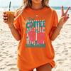 Summer New Fashion T-Shirts Coffee Graphic Women's T-Shirt Sunshine Beach Graphic Clothing Cute Drink Aesthetic Women Tee Tops