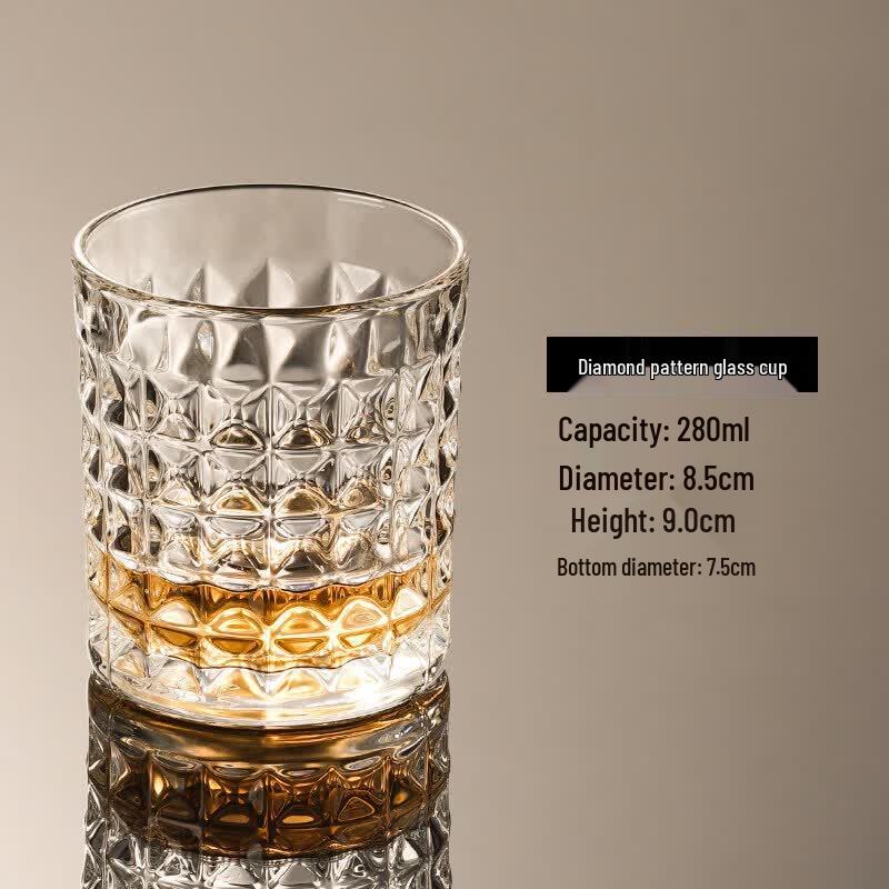 ZISIZ Vintage Engraved Crystal Glass Set