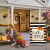 AVOIN colorlife Hello Pumpkin Fall Garden Flag 12 x 18 Inch Watercolor Stripes Double Sided, Autumn Seasonal Rustic Yard Outdoor Decoration