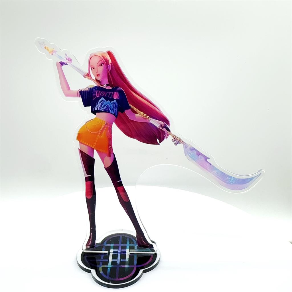 Anime KPop Demon Hunters Figure Acrylic Stand Model Rumi Mira Zoey Birthday Tabletop Decoration Christmas Fans Gifts 15cm
