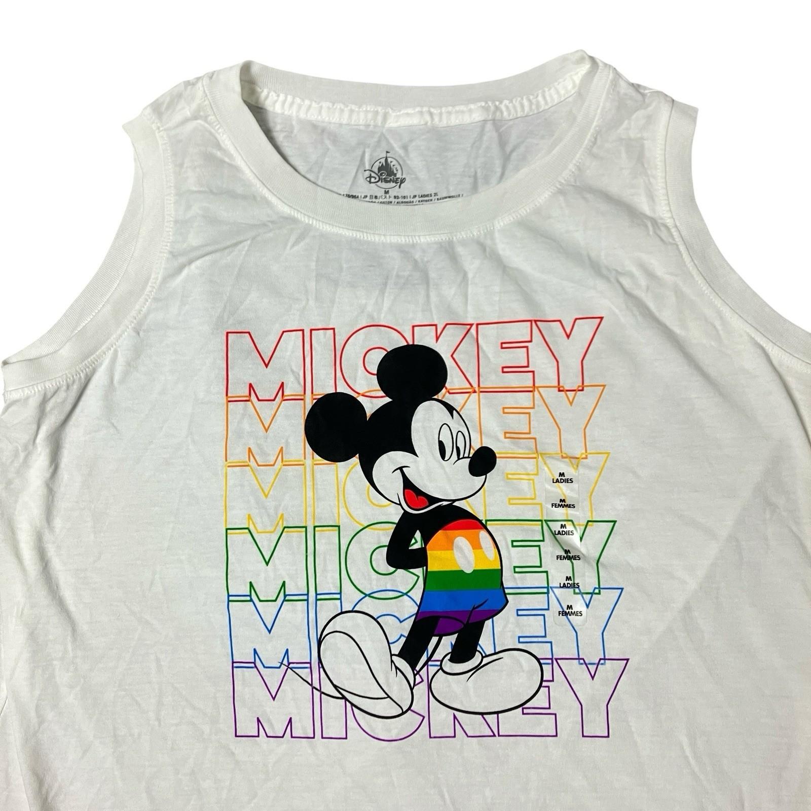 Disney Mickey Pride Tank Womens M Rainbow Graphic Festival Summer Vacation Top L