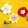 Flower Shape Squeaky Dog Toy Plush Petal With Cotton Rope Tail Bite Resistant Teeth Cleaning Interactive Tug Play Toy for Dogs