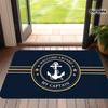 VIKAMA Zerbino Nautico con Ancora, Tappeto da Ingresso Antiscivolo Assorbente "Benvenuti a Bordo, Capitano Mio", Tappeto da Pavimento Lavabile Blu Navy