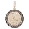 European and American New Rotatable St. Jude Alloy Pendant, Alloy Diamond-encrusted Personalized Hip-hop Style Necklace Jewelry
