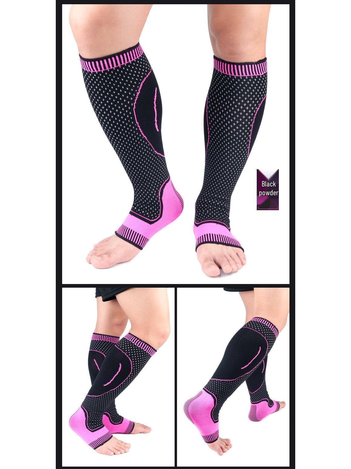 

Дышащие компрессионные рукава для ног для спорта: Поддерживающее снаряжение для баскетбола, футбола и альпинизма Black/Blue L