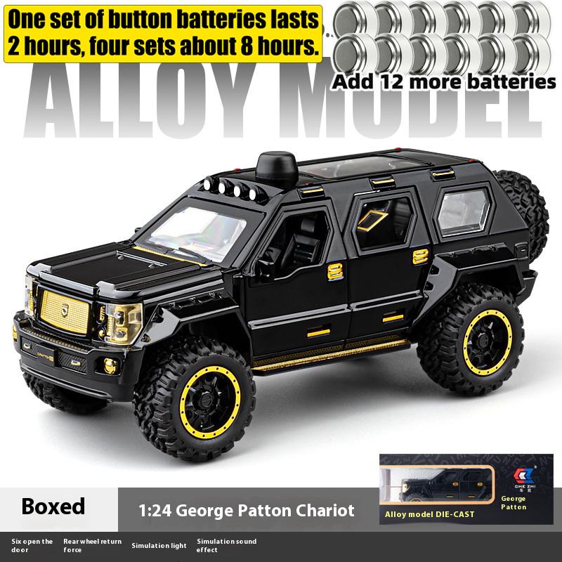 1/24 G.PATTON Off Road Vehicle Alloy Diecast Metal Model Simulation Collect Children's Toy Kids Gift Birthday Present for Boys