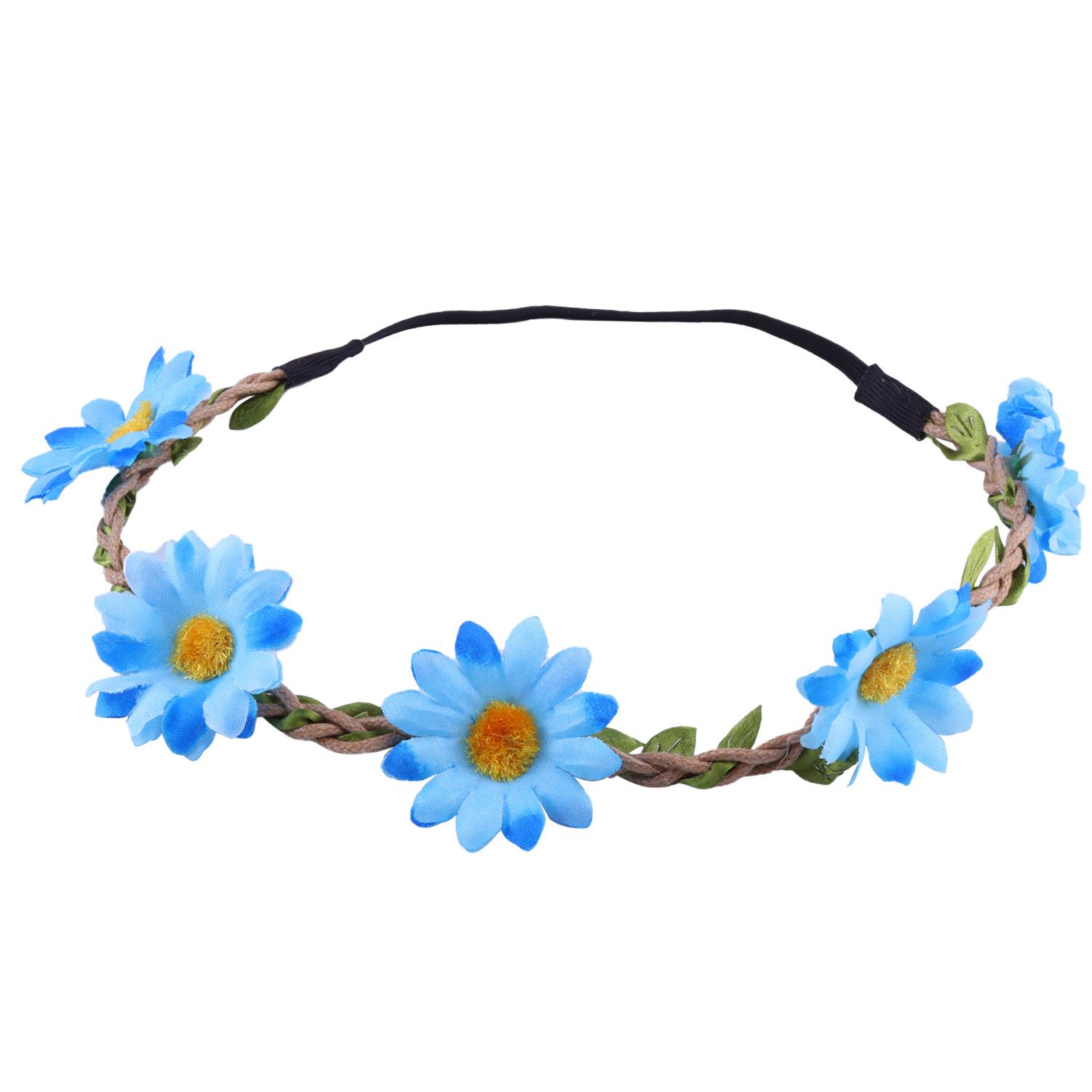 

Женская свадебная повязка на голову с цветочным принтом, очаровательная цветочная тиара, вечерние гирлянды для невесты, венок принцессы, головной убор с короной для девочек, аксессуары для волос