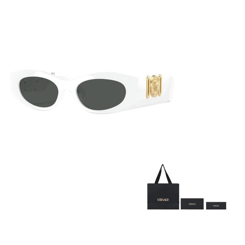 Versace Oval Sunglasses With Logo Unisex Sunglasses White O4480U-O3148751