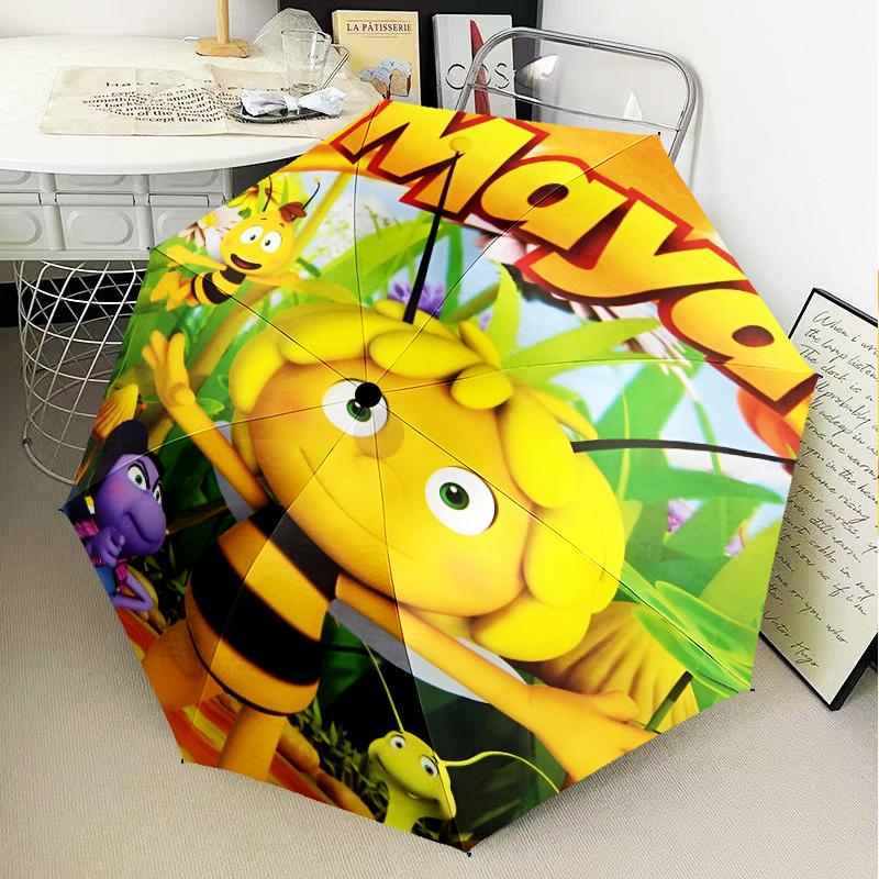 Bee Adventure Maya Umbrella Folding umbrella, automatic umbrella 8-Frame for Travel, camping Use Gift for Halloween Christmas