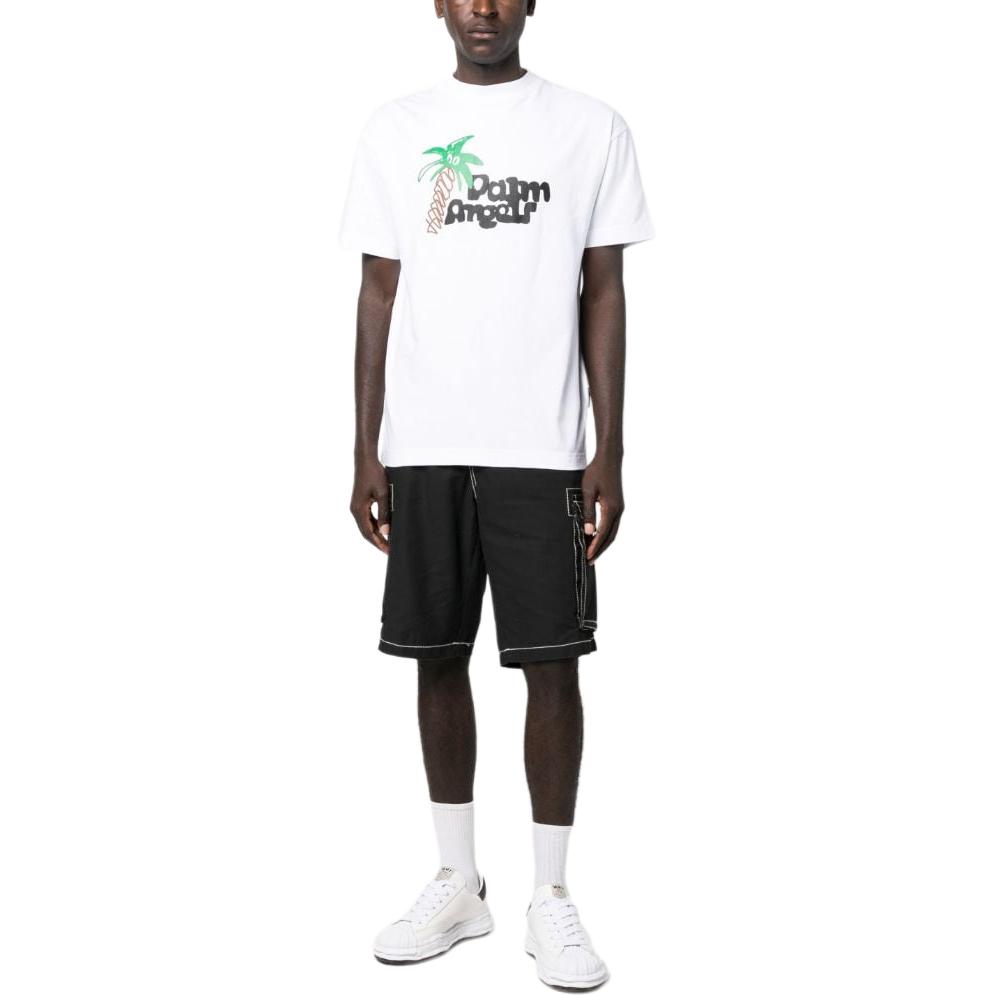 PALM ANGELS Sketchy print Cotton T shirt PMAA001E23JER0130110