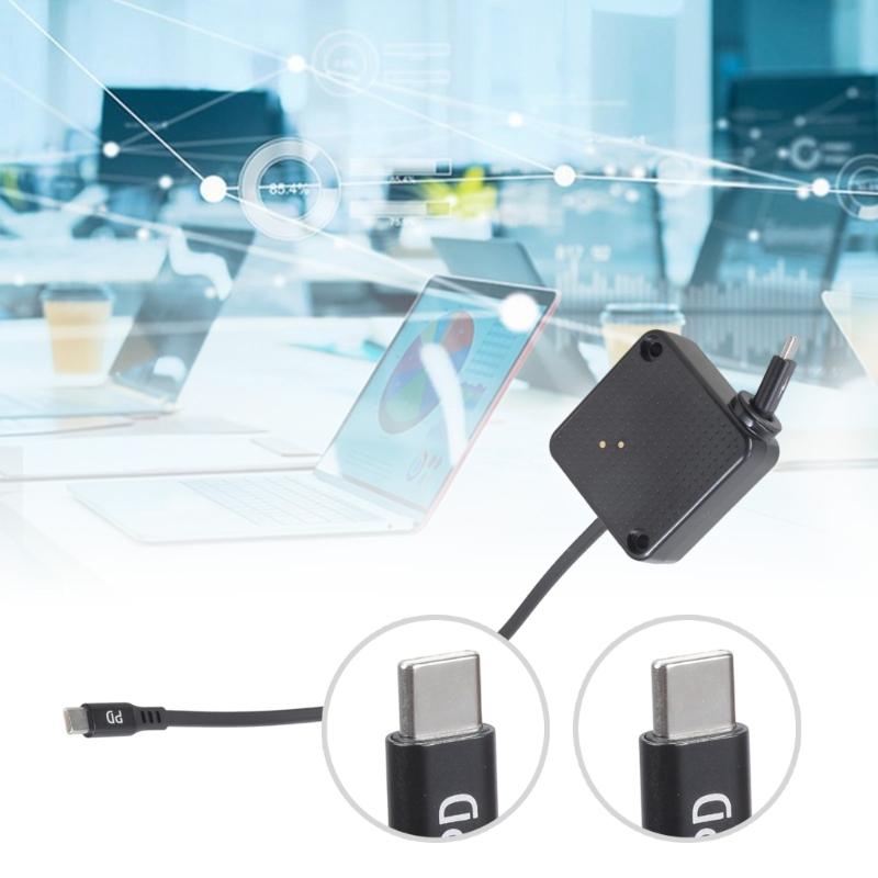 110cm PD100W 480mbps USB C Male to Male Fast Charging Data Cable Stretchable Type-C Cable Charging and Data Sync Cord