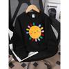Kids Sweatshirt,Crew Neck Fashion Top, Fun"Happy Sun Face Pattern "patterned Sweatshirt, for Everyday Casual Wear, for All Kinds of Daily Outfits