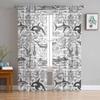 Ocean Summer Vintage Dolphin Window Tulle Curtains for Living Room Bedroom Hotel Luxury Decoration Sheer Curtains
