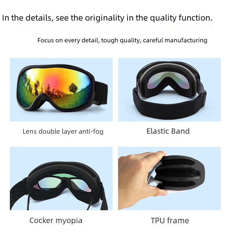HD Double-Layer Anti-Fog Ski Goggles with Myopia Support – Breathable & Windproof Eye Protection Gear