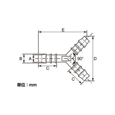 KITACO Hose Connector Y Type 8mm Black [Model Number] 0900-990-10108