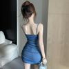 Summer New Pure Desire Suspender Dress Spice Girl Sexy Hip Wrap Dress Beautiful Flower Tube Top Dress