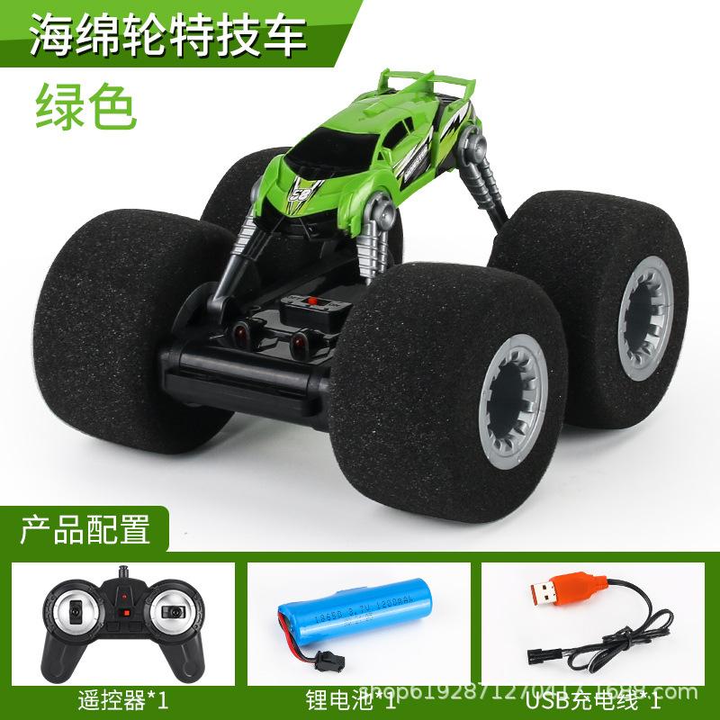 

EBOYU 9089A RC Monster Truck с гигантскими колесами RC Stunt Car Shot Indoor Remote Control Car Super Soft Wheels Gift Toys for Children зелёный