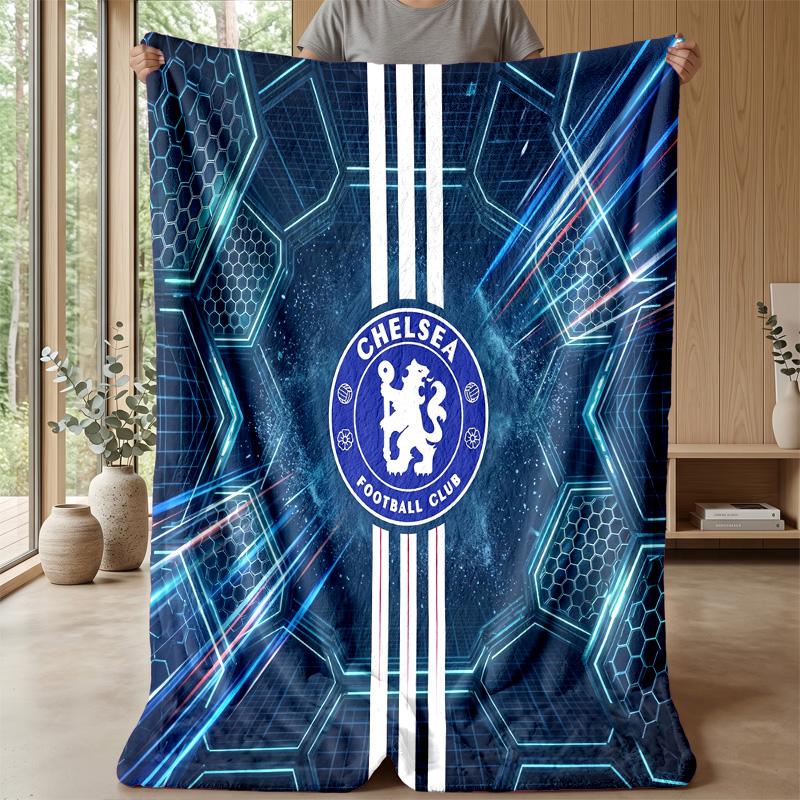 Chelsea FC Theme blanket Soft Flannel Blanket Plush Throw Blanket Cozy Sofa Bed Blanket for Home Decor