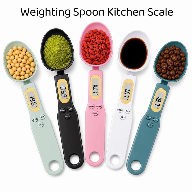 Digital Measuring Spoon Scale 0.1g Accurate 500g Capacity LCD Screen Portable Kitchen Food Scale for Baking Milk Powder Weighing