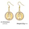 Tree of Life Women's Earrings Stainless Steel Gold Clear Zircon Round Pendant Dangle Earring Amulet Jewelry Gift