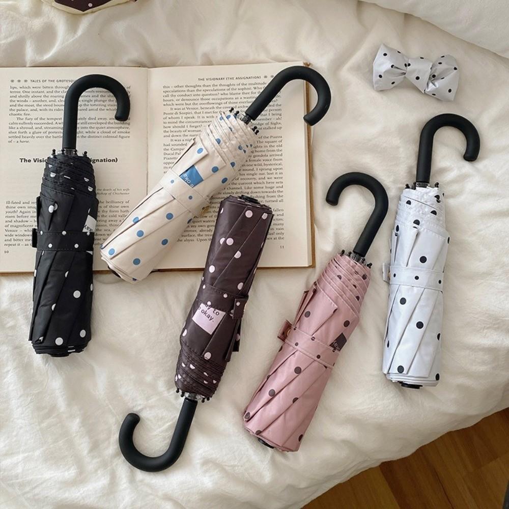 8-Rib Manual Folding Umbrella U-Shaped Handle Sun Umbrella Stylish UV Protection Umbrella Summer