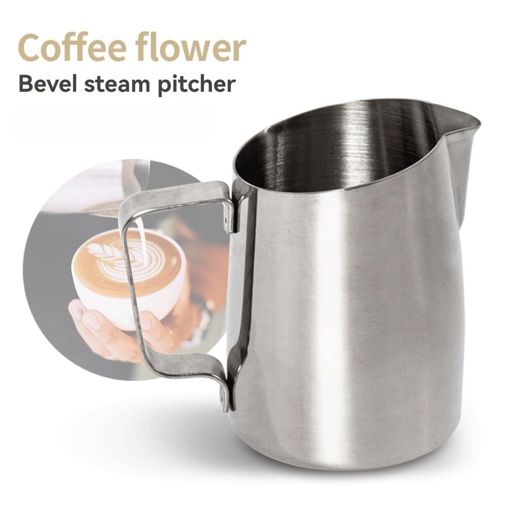 1pc Eagle-beak scale latte cup, home use stainless steel manual coffee milk frothing cup, hand-pour fancy milk foam cup