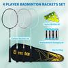Senston Badminton 4 Badminton 1 Badminton 6 Nylon Geeignet für Familie und Freunde Set Schläger, Tasche, Federbälle,